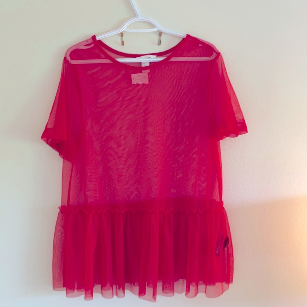 H&M Mesh peplum